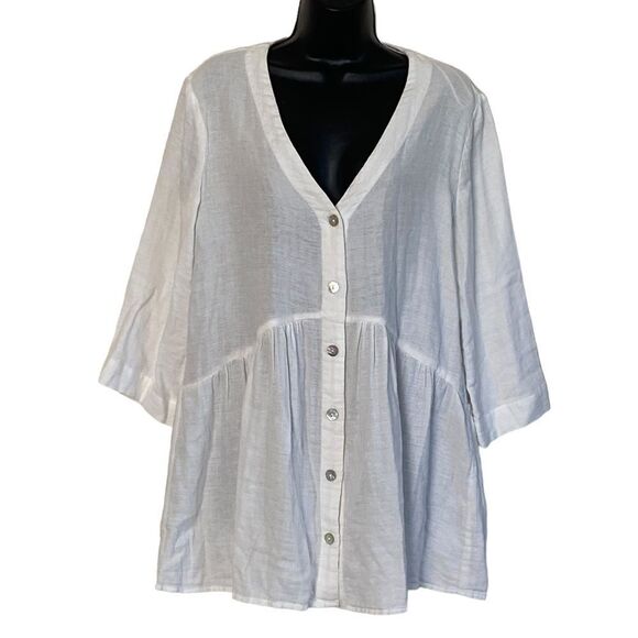 ATOIR Revolve Linen Blend Island Hopper Relaxed Fit Button Up Mini Dress Sz XS - Picture 11 of 13